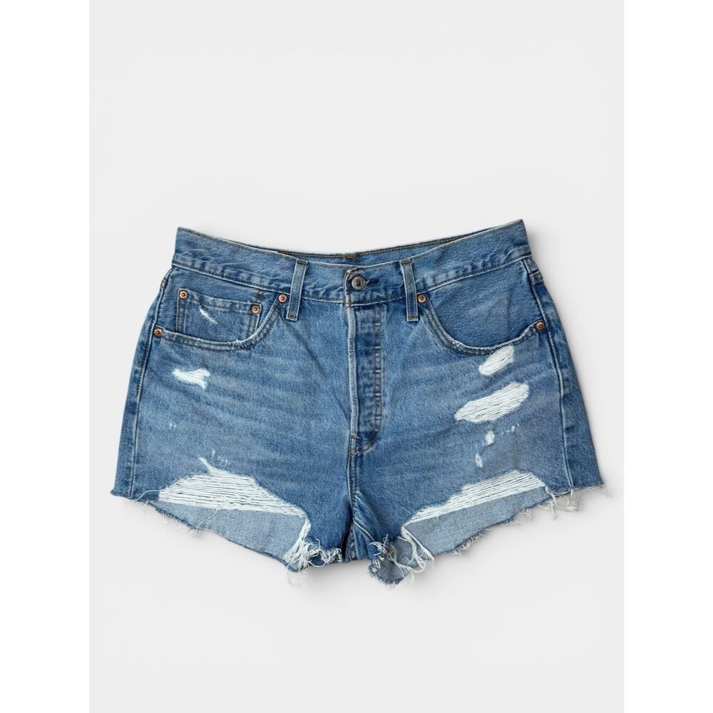 Levi’s 501 Distressed Cutoff Denim Shorts Light Wash W31